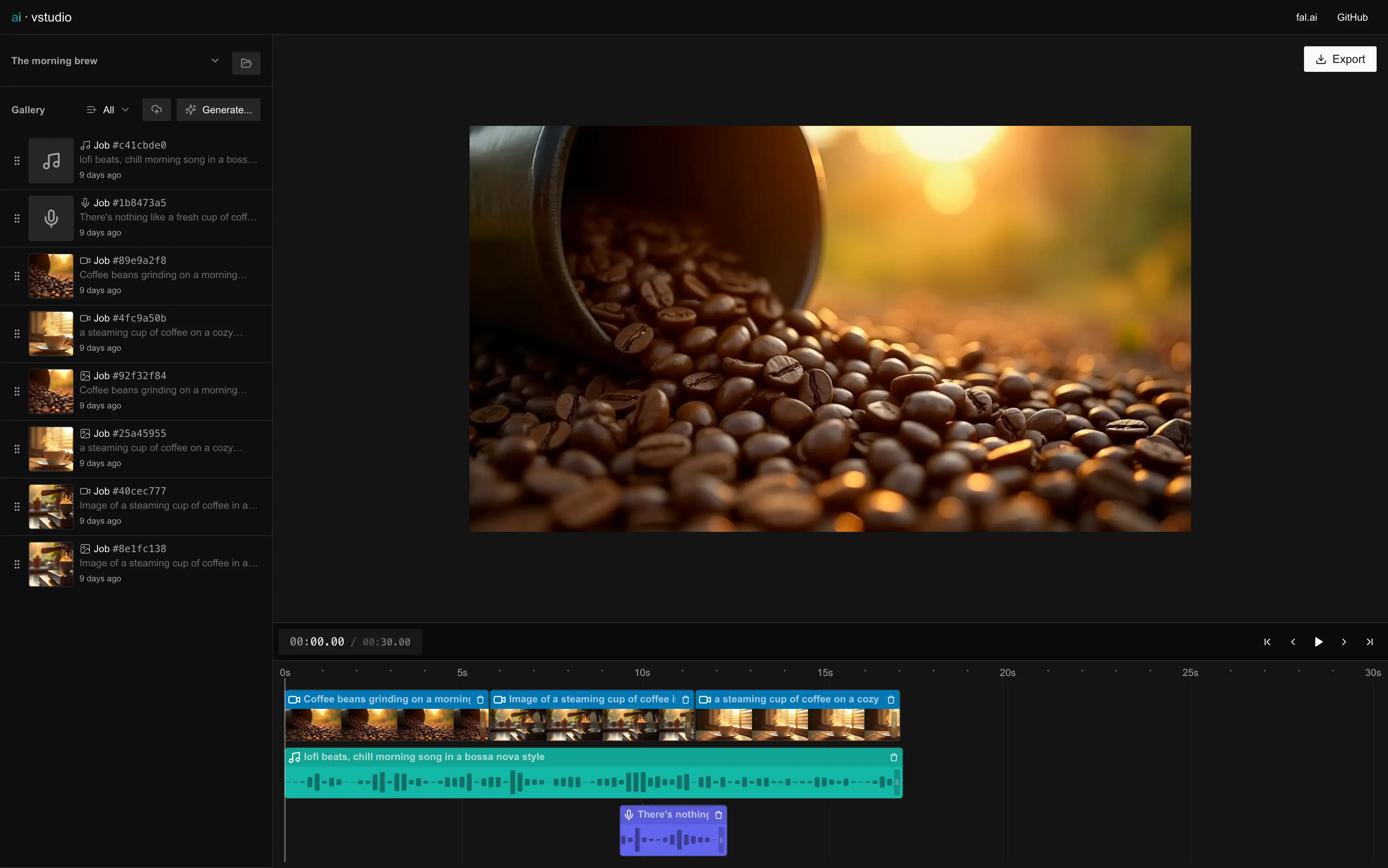 Video Starter Kit interface